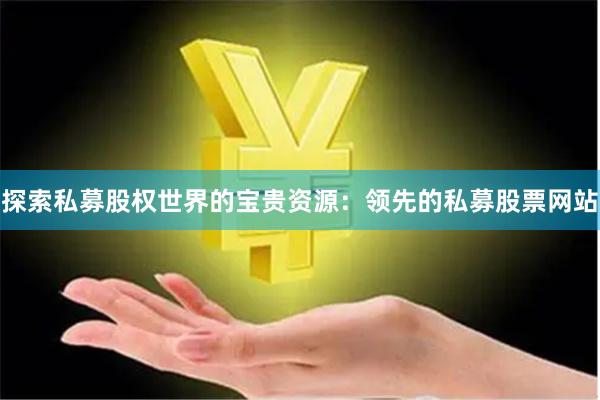 探索私募股权世界的宝贵资源：领先的私募股票网站